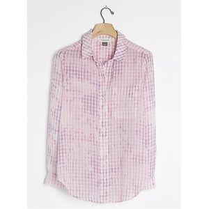 Pilcro Classic Tie-Dye Gingham Buttondown Shirt